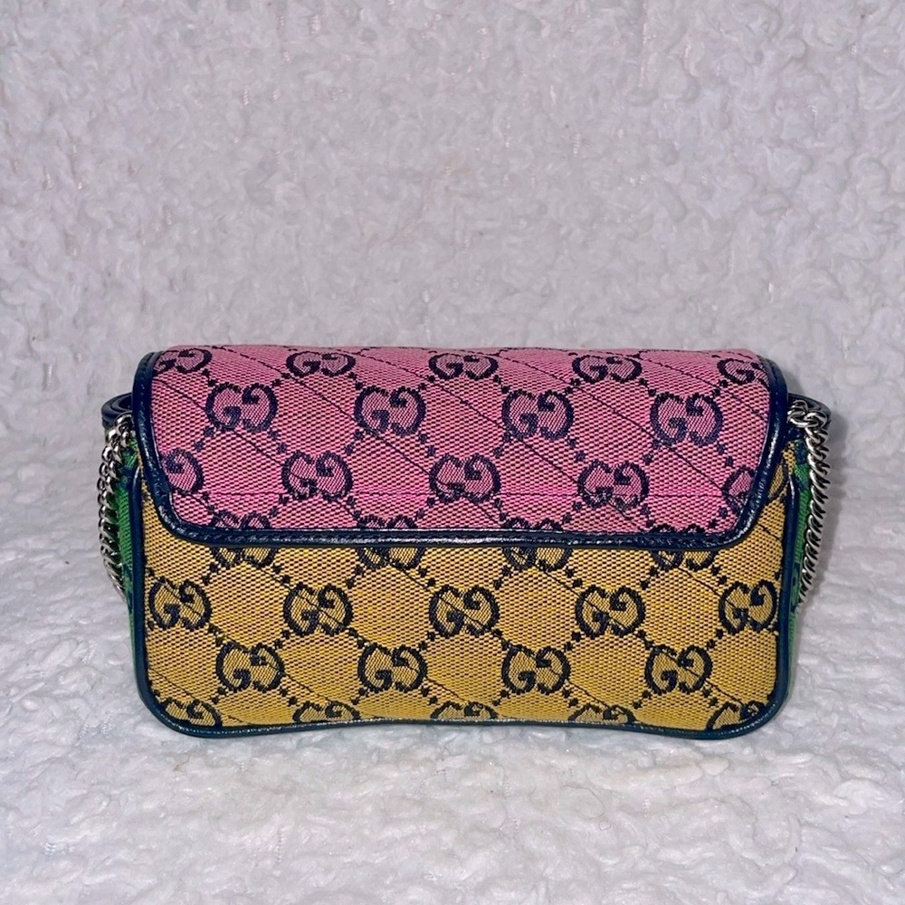 Gucci Guccissima GG Marmont Multicolor Colorblock Quilted Super Mini Bag 476433 - Picture 8 of 17